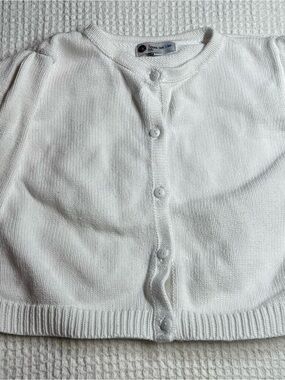 White Button-Front Girl’s Sweater Cardigan